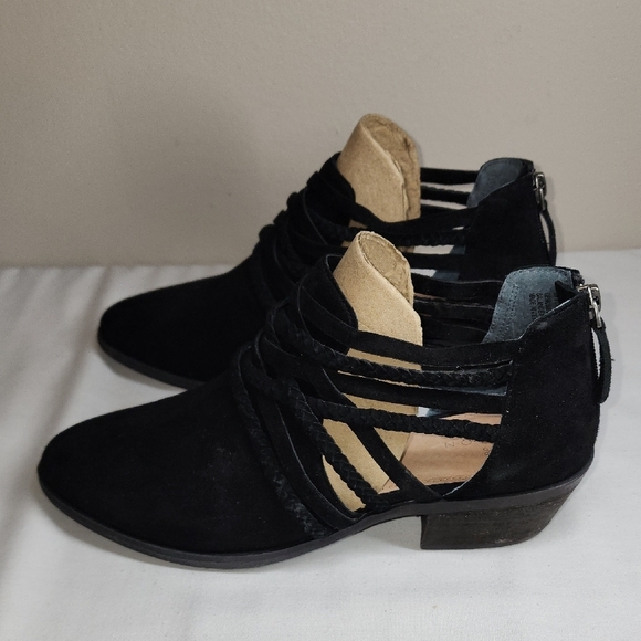 Caslon Black Suede Cutout Ankle Booties - Picture 3 of 9